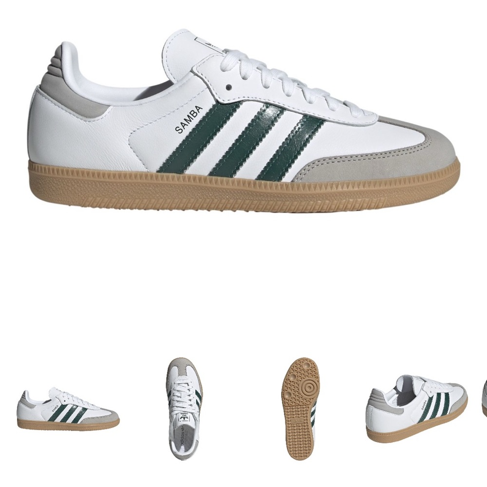 NWT Adidas Samba OG green stripe 8.5 women’s